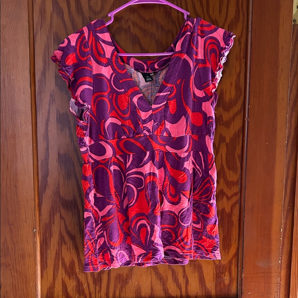 H&M Vibrant Red and Purple Women's Top